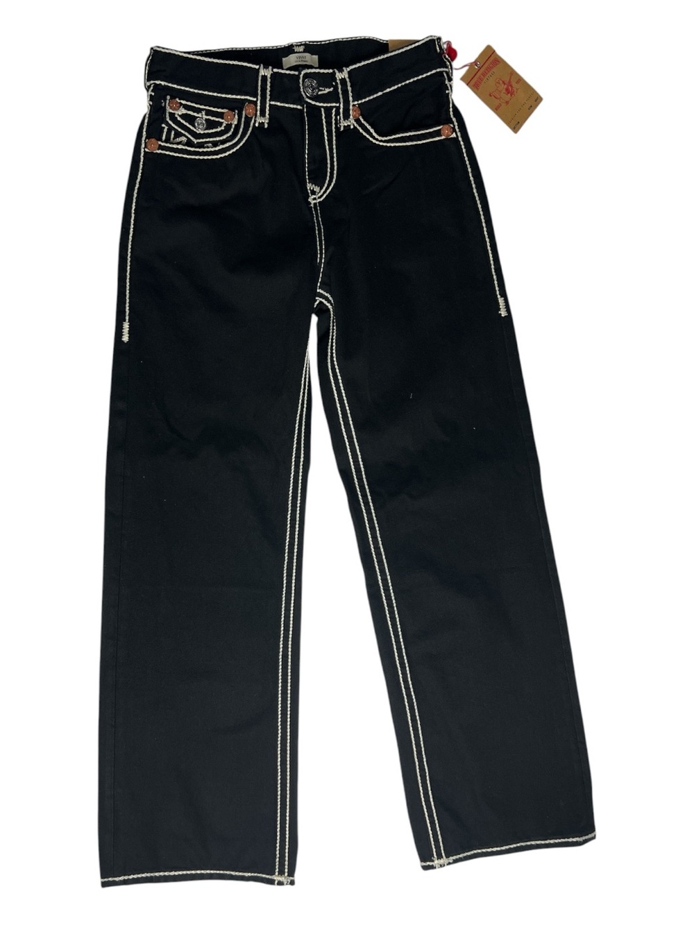 True Religion Black Jeans with White Contrast Stitching